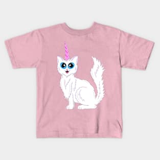 White Kitty-corn Kids T-Shirt